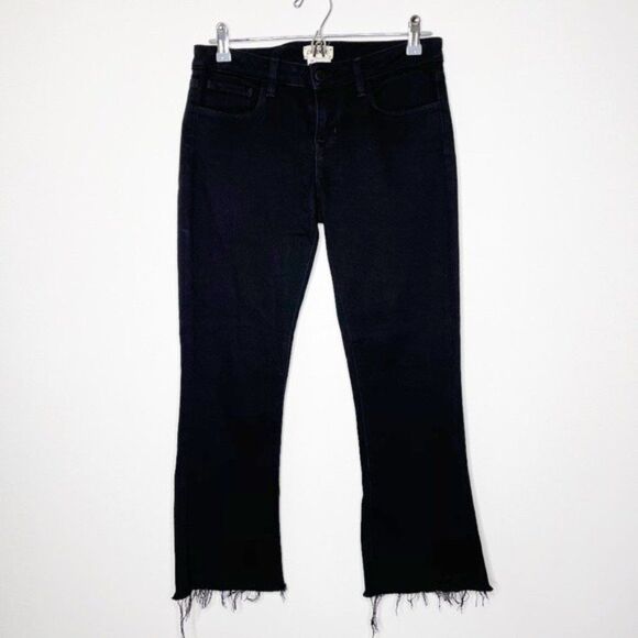 L'AGENCE Black Raw Hem Flare Jeans  - Picture 1 of 9